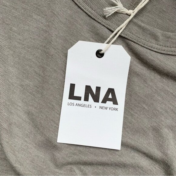 Revolve LNA Ribbon Tee Top T-Shirt Asymmetric Hem Short Sleeve Tie up side Small - Picture 11 of 16